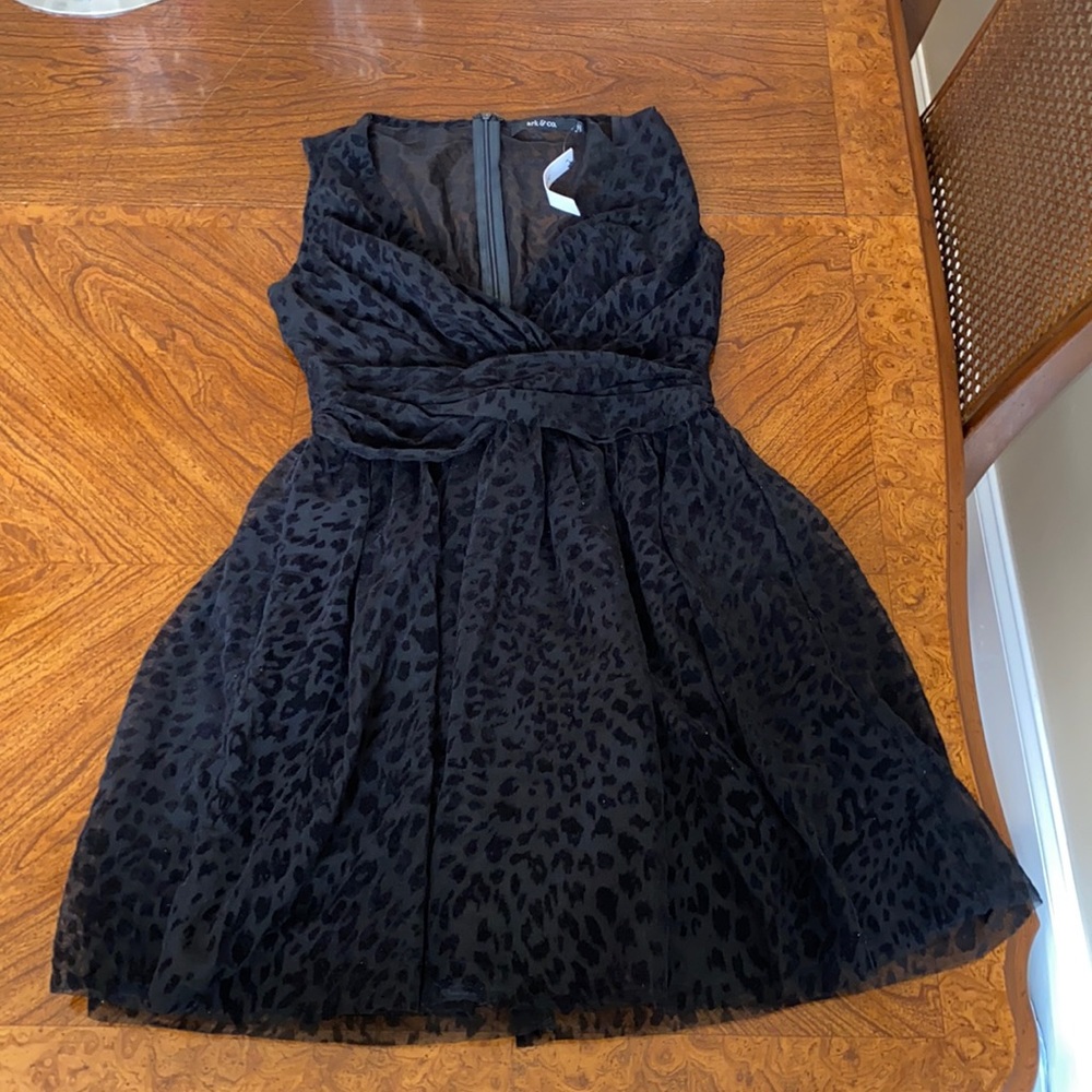 Black Leopard Print Dress